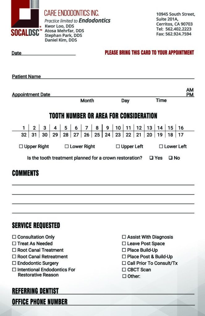 Endo referral form.